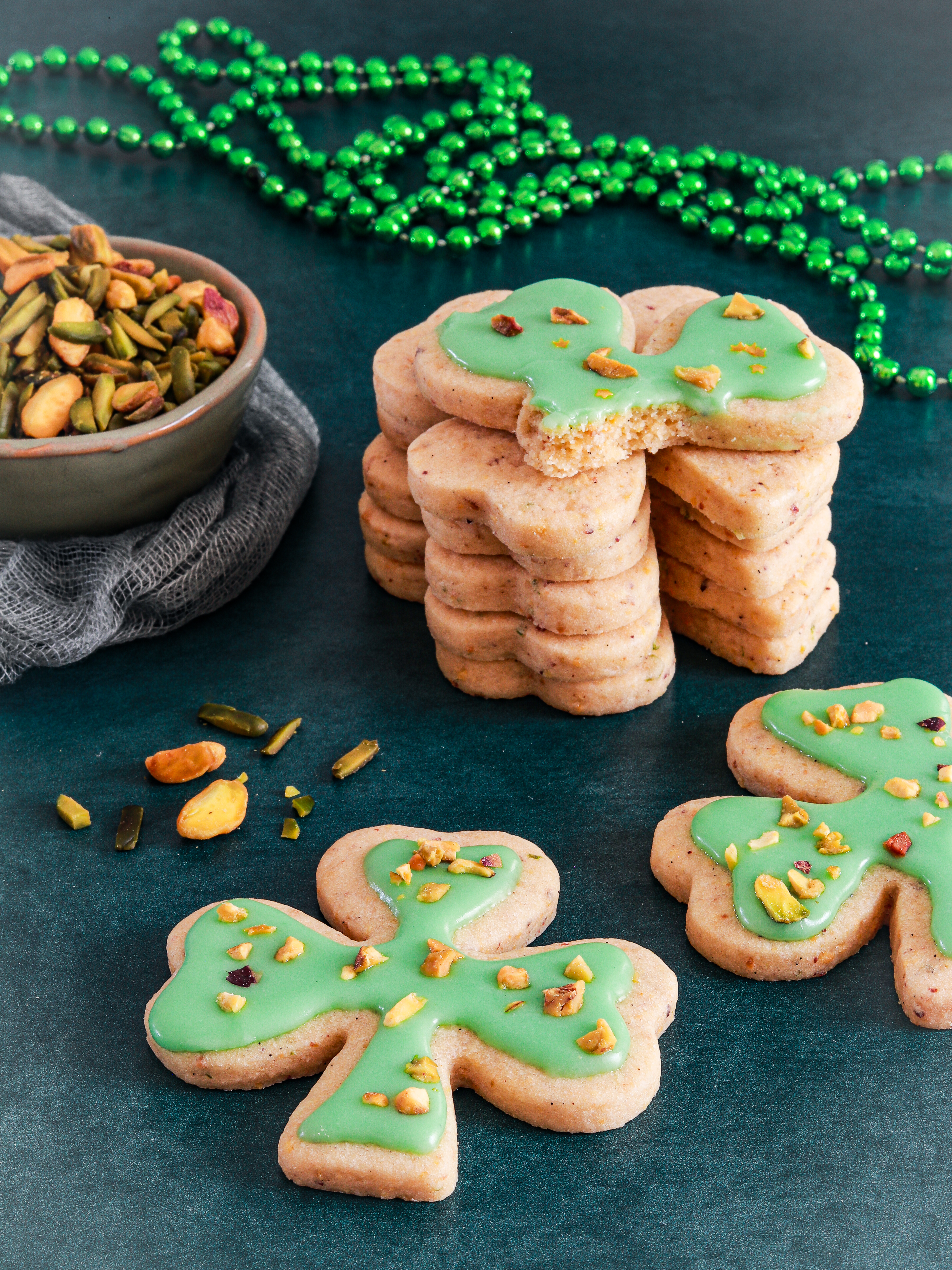 Pistachio Lime Shortbread Cookies
