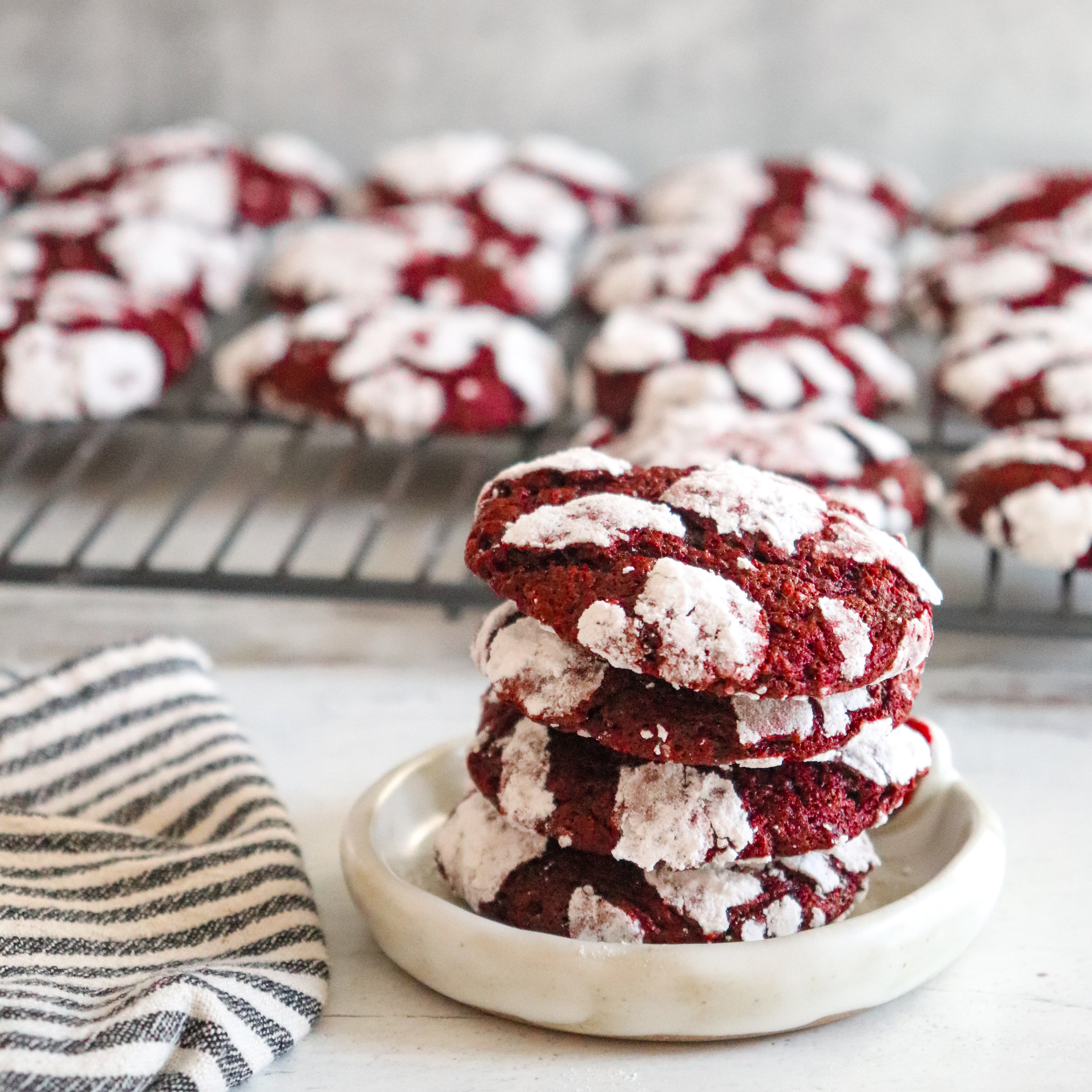 Red Velvet Crinkle Cookies