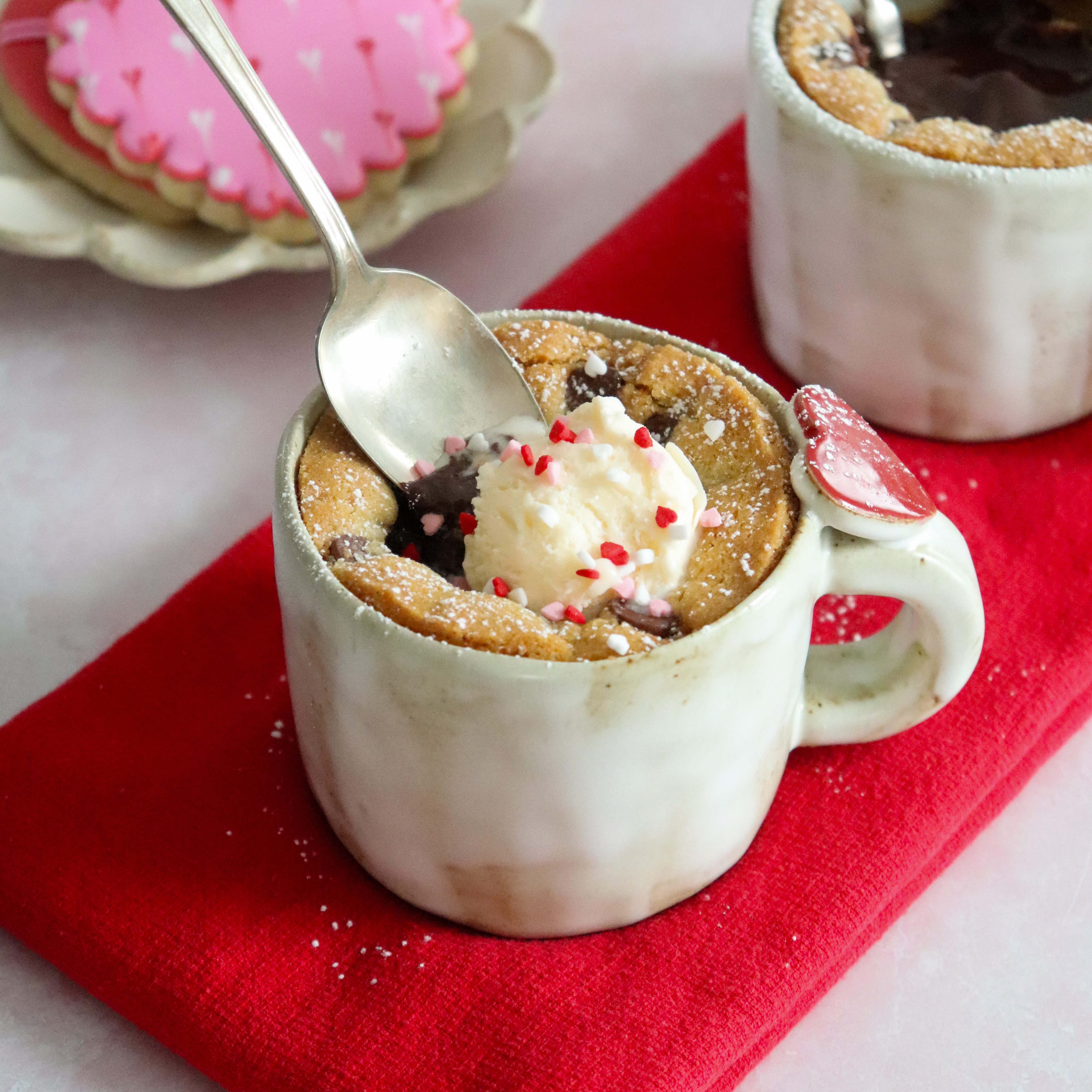 Chocolate Chip Cookie Molten Cakes for Two