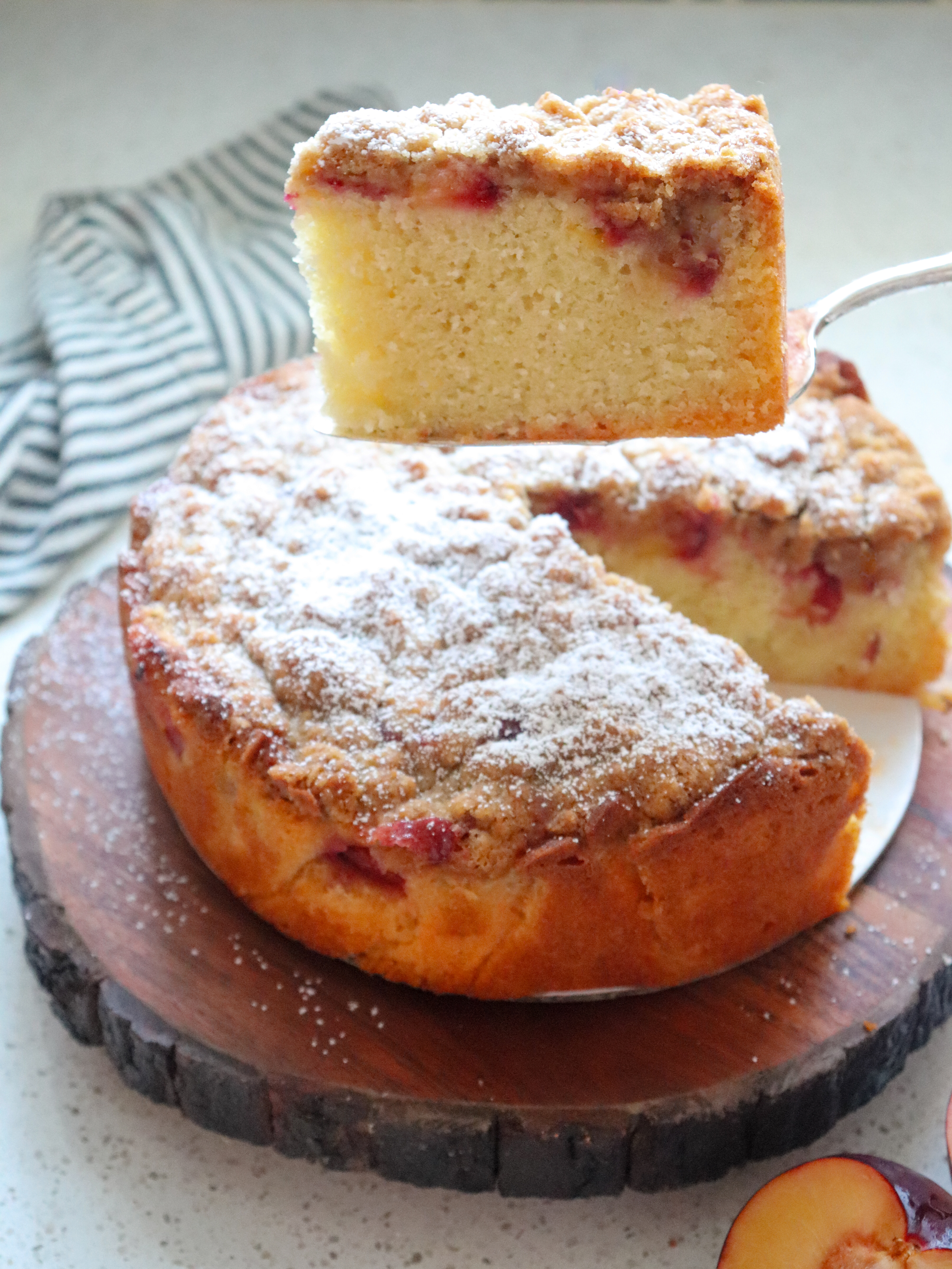Elegant Late Summer Plum Crumb Cake